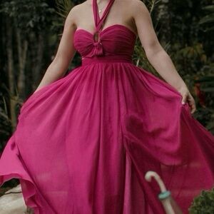 PatBO Strapless Magenta Dress